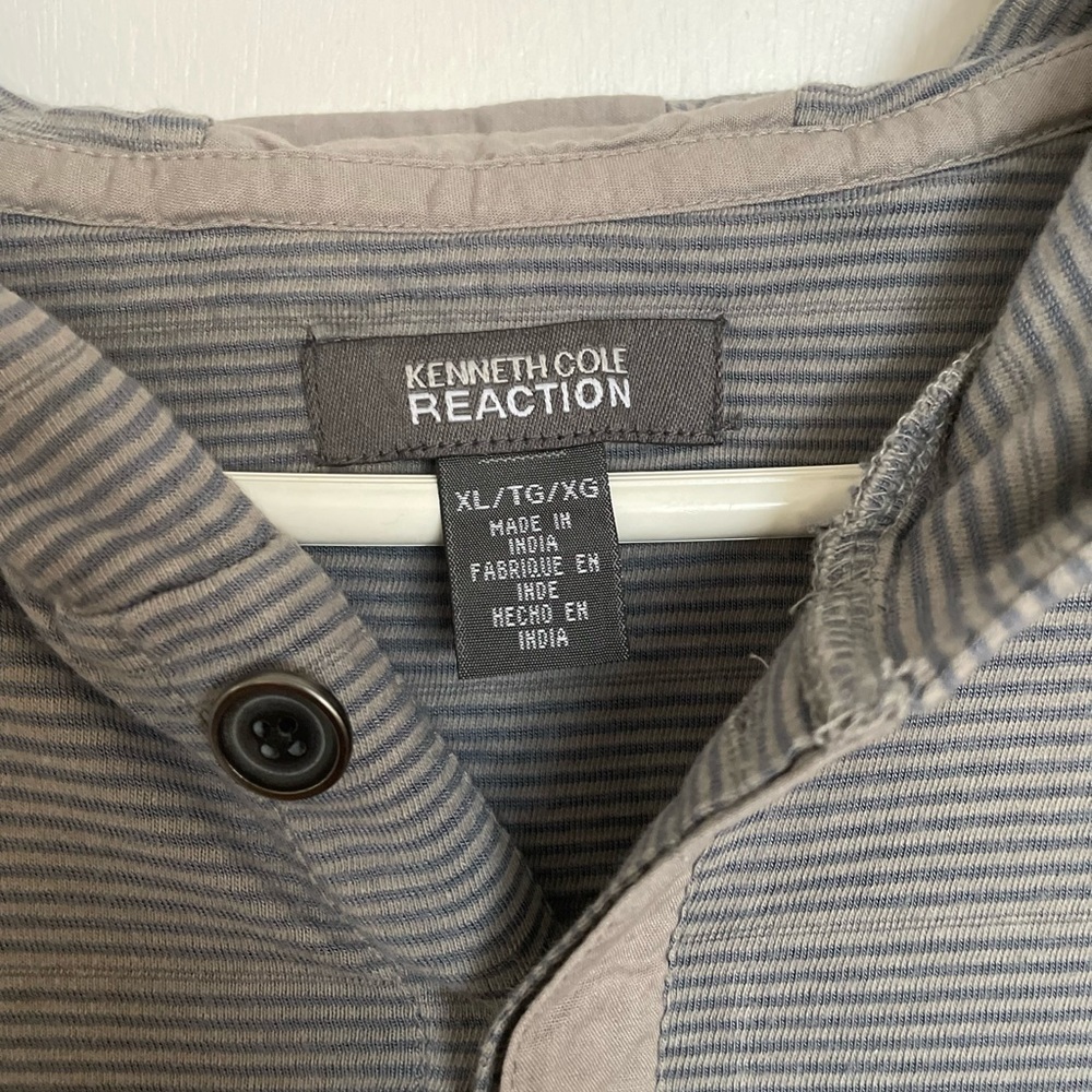 Kenneth Cole Reaction Striped Hooded Henley - Size XL - Picture 6 of 15